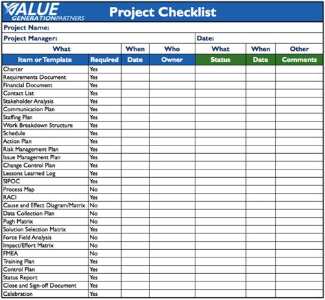 Pin on Project Management Checklist Template Excel