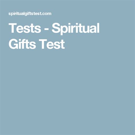 Pin on Spiritual Gift tests