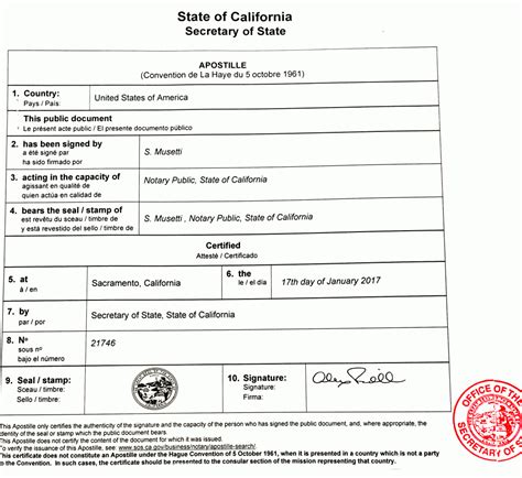 Pin on State of California Sample Apostille