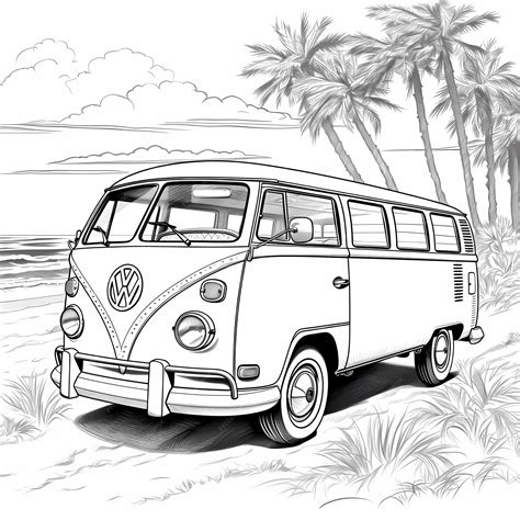 Pin on VW Bus Coloring Pages