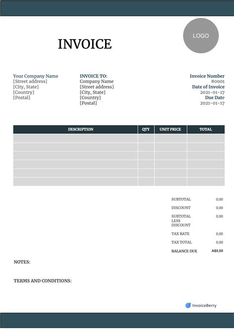 Pin on invoice template
