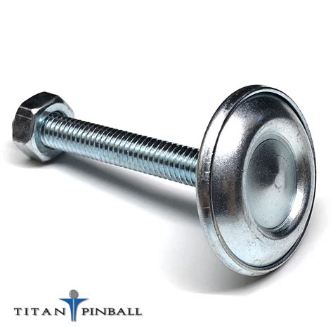 Pinball leg levelers.  Standard zinc plated pinball machine leg leveler with ...