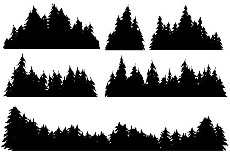 Pine Tree Silhouette Landscape Tree Silhouette
