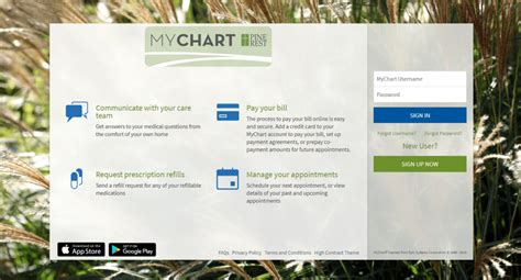 Apr 15, 2023 · MyChart – Login Page WebMyChart is a secure, private online tool that provides access to your Pine Rest electronic health record, your treatment team and more! Using MyChart, you can: Send and … https://www.pinerest.org/patients/mychart/ MyChart – Pine Rest FAQ What can I do with MyChart? . 
