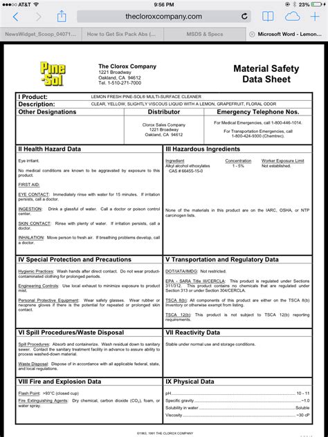 Original Pine-Sol® Multi-Surface Cleaner Revision Date March 15, 2018 Page 2 / 9 2. HAZARDS IDENTIFICATION Classification This mixture is considered hazardous by the 2012 OSHA Hazard Communication Standard (29 CFR 1910.1200). Skin corrosion/irritation Category 3 GHS Label elements, including precautionary statements Emergency Overview. 