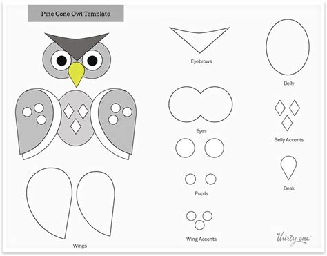 Pinecone Owl Template