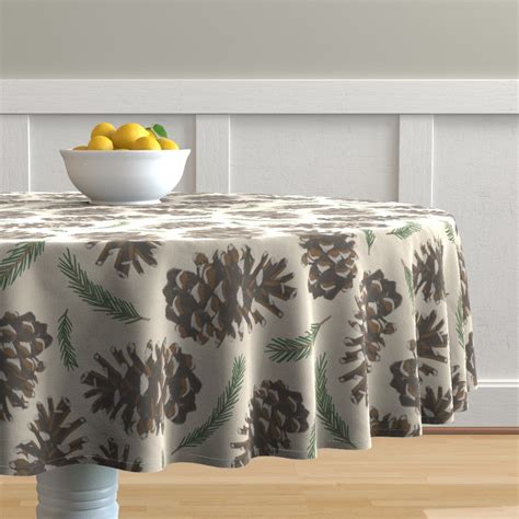 Pinecone Tablecloth Round Wayfair