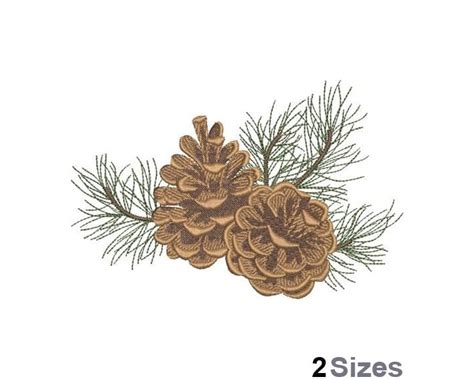 Pinecones Machine Embroidery Design 2 Sizes Pine Tree - Etsy