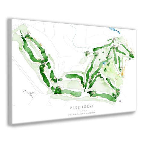 Pinehurst No. 2 Golf Course Map Golf Gift