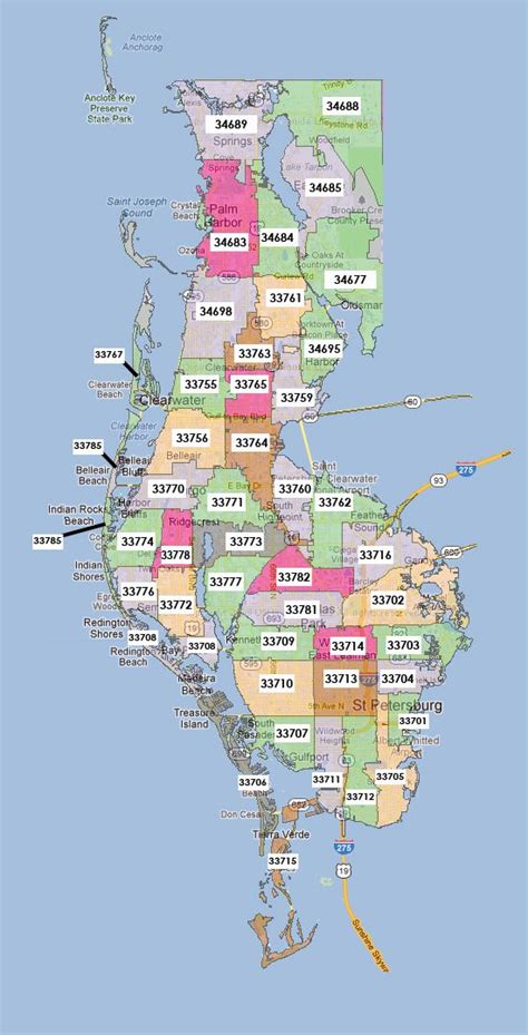 Pinellas County Fl Zip Code Map