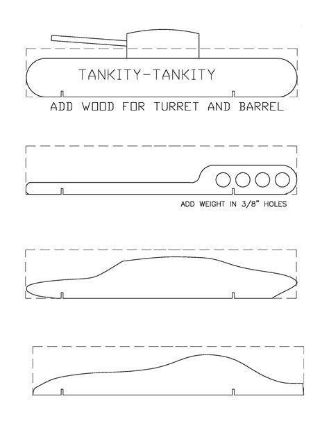 Pinewood derby tank templates. Pinewood Derby Grid Draw your design on one of these template. Then tape it to your block of wood, so you'll know exactly where to cut! Cub Scout Ideas. Author: Sherry's Computer Created Date: 