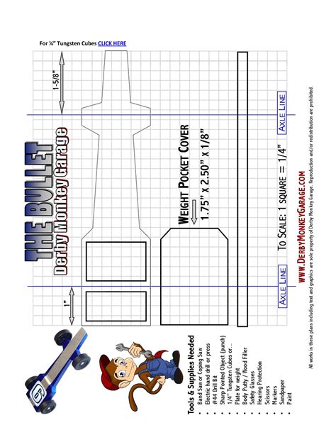 The NASCAR pinewood derby car plan with step-by-step instructions includes weight placement and printable template patterns. …. 