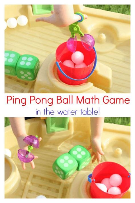 Ping Pong Ball Math Game in the Water Table in 2020 Math activities