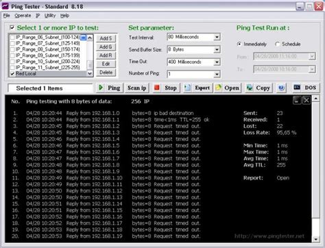 Ping Tester Standard for Windows