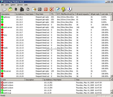Ping tool. EMCO Ping Monitor software helps you to monitor the up/down state and the connection quality of network devices. The tool can send you notifications when the host state or the connection quality of the monitored hosts change. For every host, the program collects detailed statistics including the uptime, outages, latency and other monitoring ... 