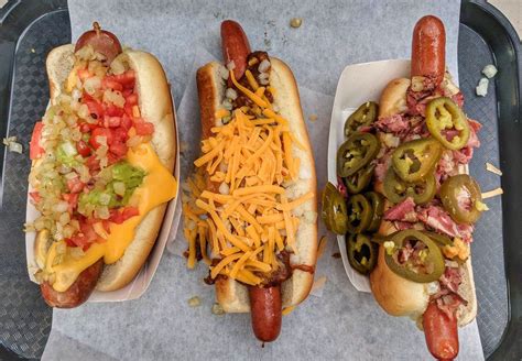 Dave's Famous double red hots are seen at Dave's Red Hots on Aug. 13, 2021. Chicago Tribune. ... $4.25 for hot dogs with fresh-cut fries; $2 corn dogs to $11.92 pastrami sandwiches with fries.. 