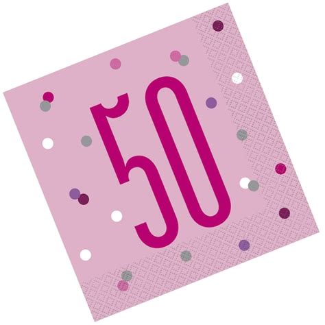 Pink 50th Birthday Plates - Etsy