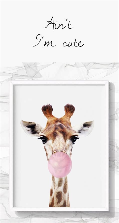 Pink Bubble Giraffe Wall Decor - Etsy