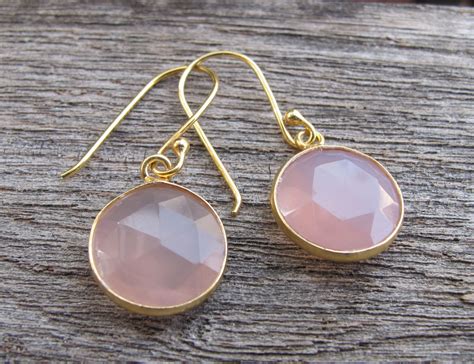 Pink Chalcedony Earrings - Etsy Canada