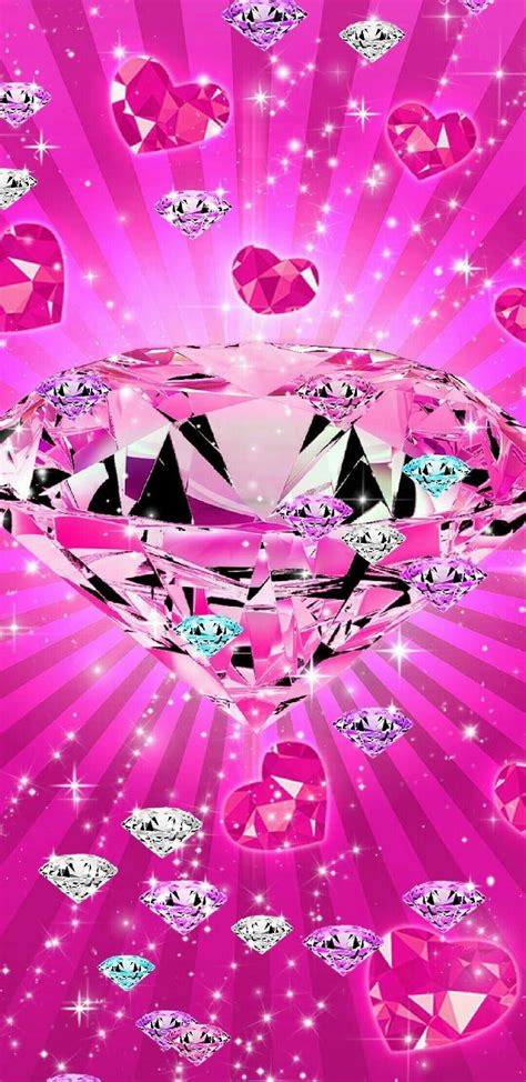 Pink Diamond Heart Background