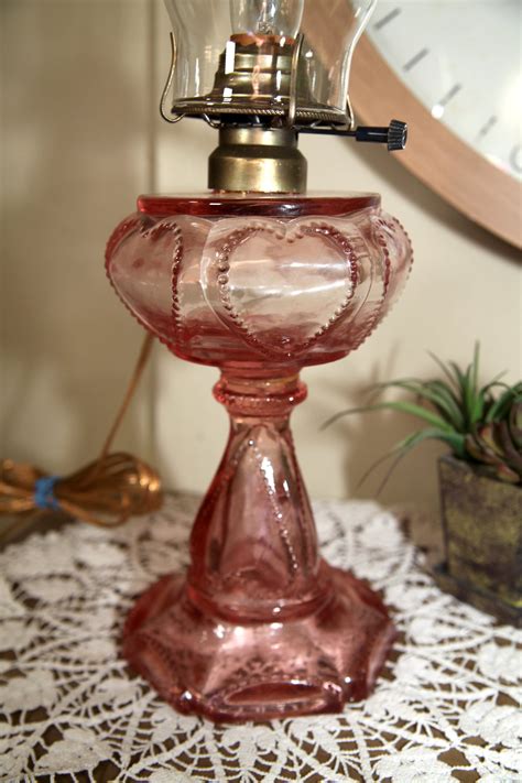 Pink Glass Oil Lamp - Etsy