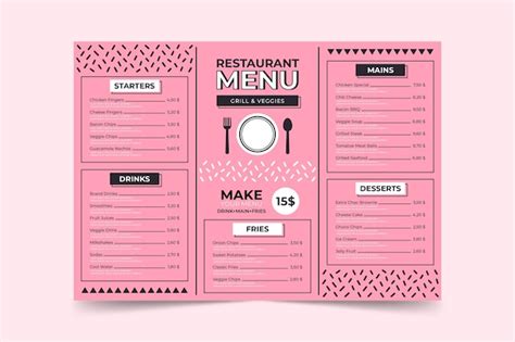 Pink Menu Template