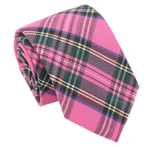 Pink Tartan Plaid Modern Classic Tie - dqt.co.uk