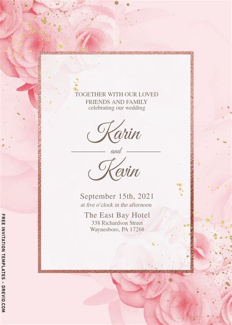 Pink Wedding Invitation Templates