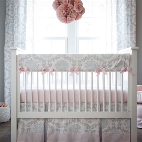 Pink and Grey Nursery Bedding - Etsy