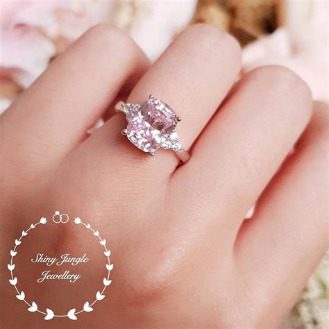 Pink diamond ring. Women's Diamond Ring, Pink Ruby Diamond Ring, 14K White Gold, 1.2 Ct Oval Ruby, Cluster Engagement Ring, Wedding Bridal Ring, Gift's. (186) $144.55. 