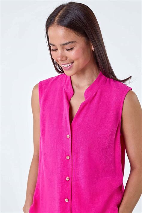 Pink linen petite blouse.  FREE & FAST shipping available.  Shop tops, shirts...