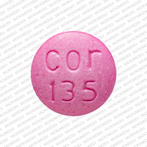 Pink pill cor 135. Pill Identifier results for "135 Pink". Search by imprint, shape, color or drug name. ... cor 135 Color Pink Shape Round View details. 1 / 2. AP 135 Previous Next. 