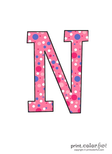Pink polka dot alphabet Print Color Fun!
