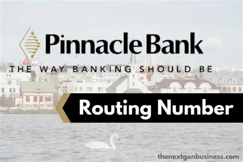 The routing number for Pinnacle Bank is at the very bottom of a check. It can be located before or after the checking account number. The Pinnacle Bank prints the routing number in the left corner, before it's account number. The routing number is the one next to a symbol that looks like a frowning face. The symbol brackets around the routing .... 