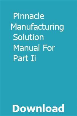 Pinnacle manufacturing solution manual for part ii. - 2015 rimorchio di viaggio del prowler manuale.