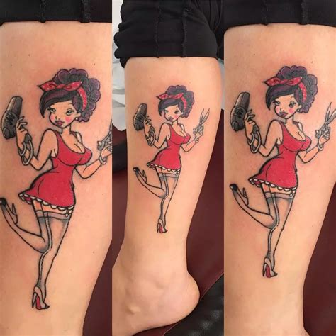 Pinup tattoo. 12 Feb 2019 ... Traditional tattoo inked @ Rockin' Needles Tattoo (France) Instagram: @yannickdelaval Facebook: https://www.facebook.com/rockinneedlestattoo ... 