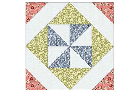 Pinwheel in a Square Quilt Block Pattern