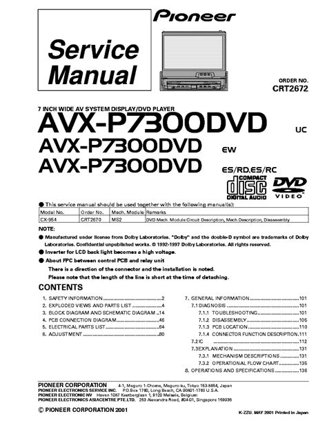 Pioneer avx p7300dvd service manual download. - 2009 audi a4 mass air flow sensor manual.
