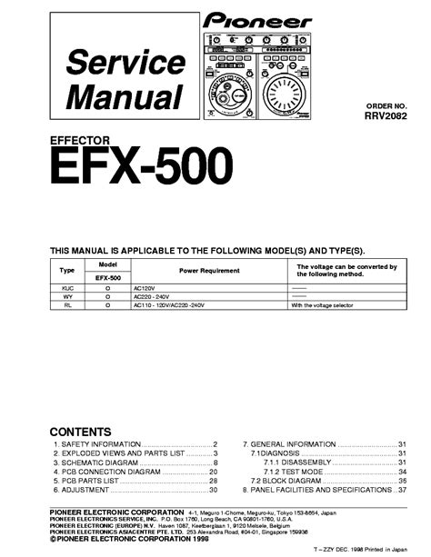 Pioneer efx 500 r efx 500r service manual repair guide. - Alcatel lucent 9361 home cell manual.