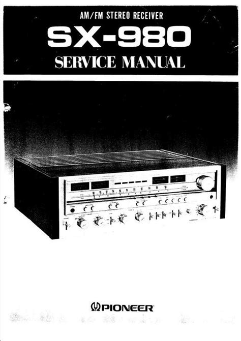 Pioneer sx 980 stereo receiver original service manual. - 2002 audi a4 clutch master cylinder manual.