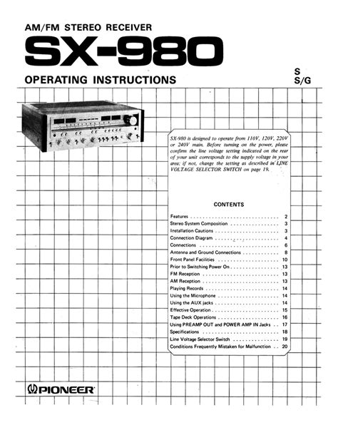 Pioneer sx980 service manual with schematics. - Carrier air conditioner model fb4anf030 manual.