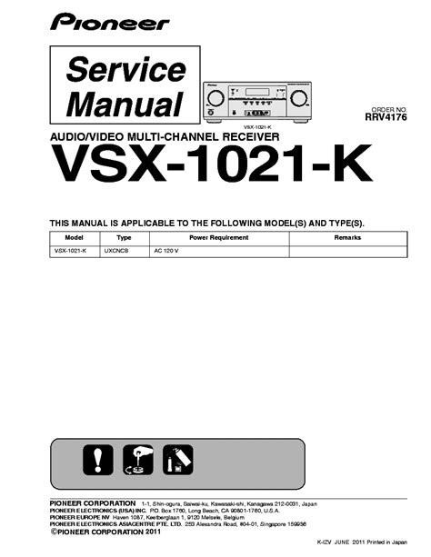 Pioneer vsx 1021 k service repair manual free. - Gewerbliche kritik zum schutz von gesundheit und umwelt.