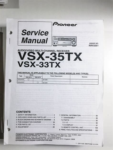 Pioneer vsx 35tx vsx 33tx service manual. - Cset spanish subtest ii study guide.
