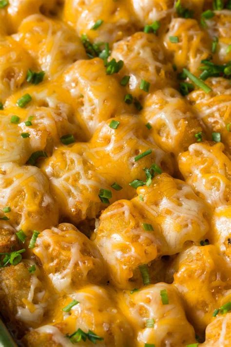 Preheat oven to 350 degrees F (175 degrees C). Prepare a 13x9-inch casserole dish with cooking spray. Spread 20 potato nuggets in the casserole dish. Bake in preheated oven until warmed through, about 10 minutes. Heat a …