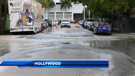 Pipe burst causes Hollywood roadway to flood and shut down for repair