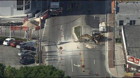 Pipe burst forces road closures in Miami Springs