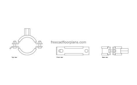 Pipe clamp cad.  Download CAD block in DWG.  Free 3D CAD models for downlo...
