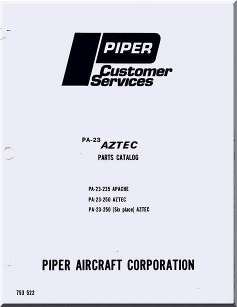 Piper aztec parts catalog.  Most Publications are periodically revised.  Refe...