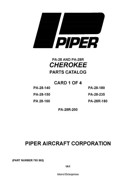 Piper cherokee pa 28 pa 28r parts catalog manual. - Yamaha golf cart g9e service manual.