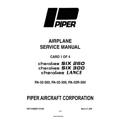 Piper pa 32 300 lanza manual de mantenimiento. - Defintive guides for supply chain management professionals collection 2.